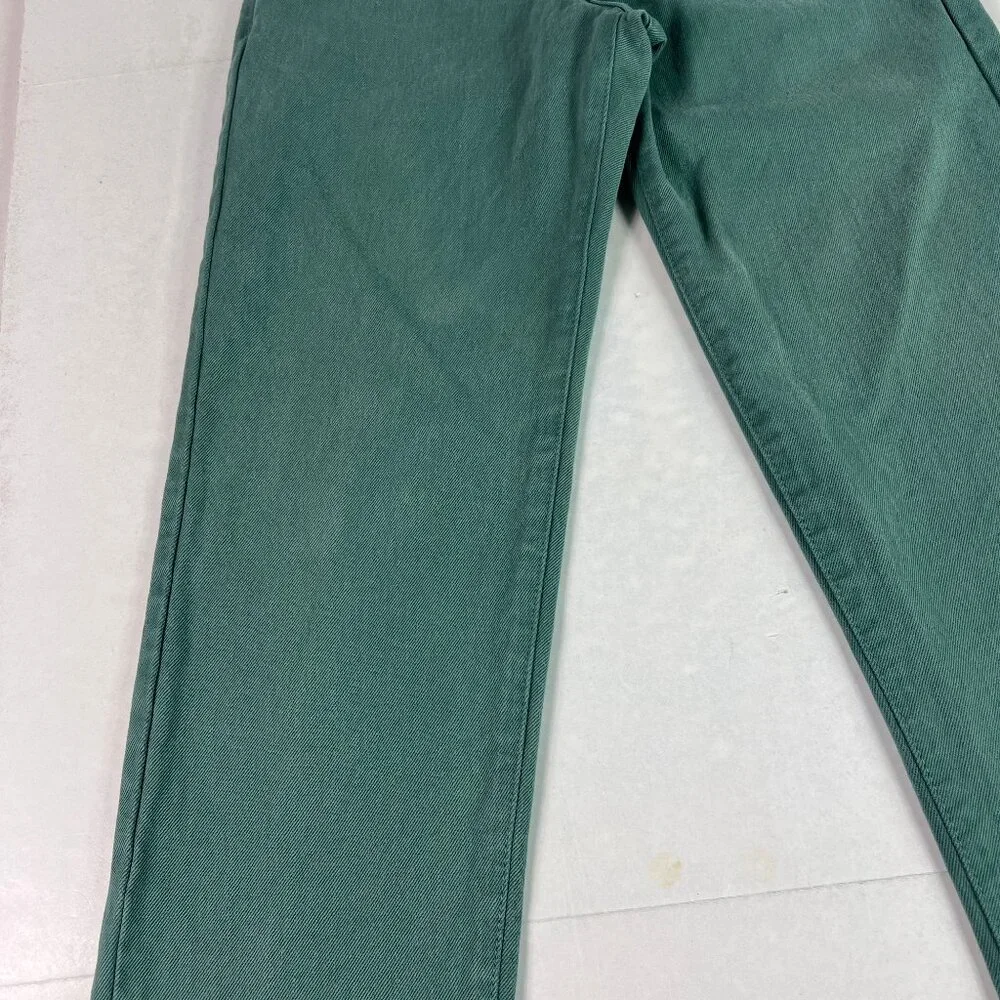 VTG Calvin Klein Jean's Juniors 26x31* Straight Green Faded Denim USA Made Tag 3